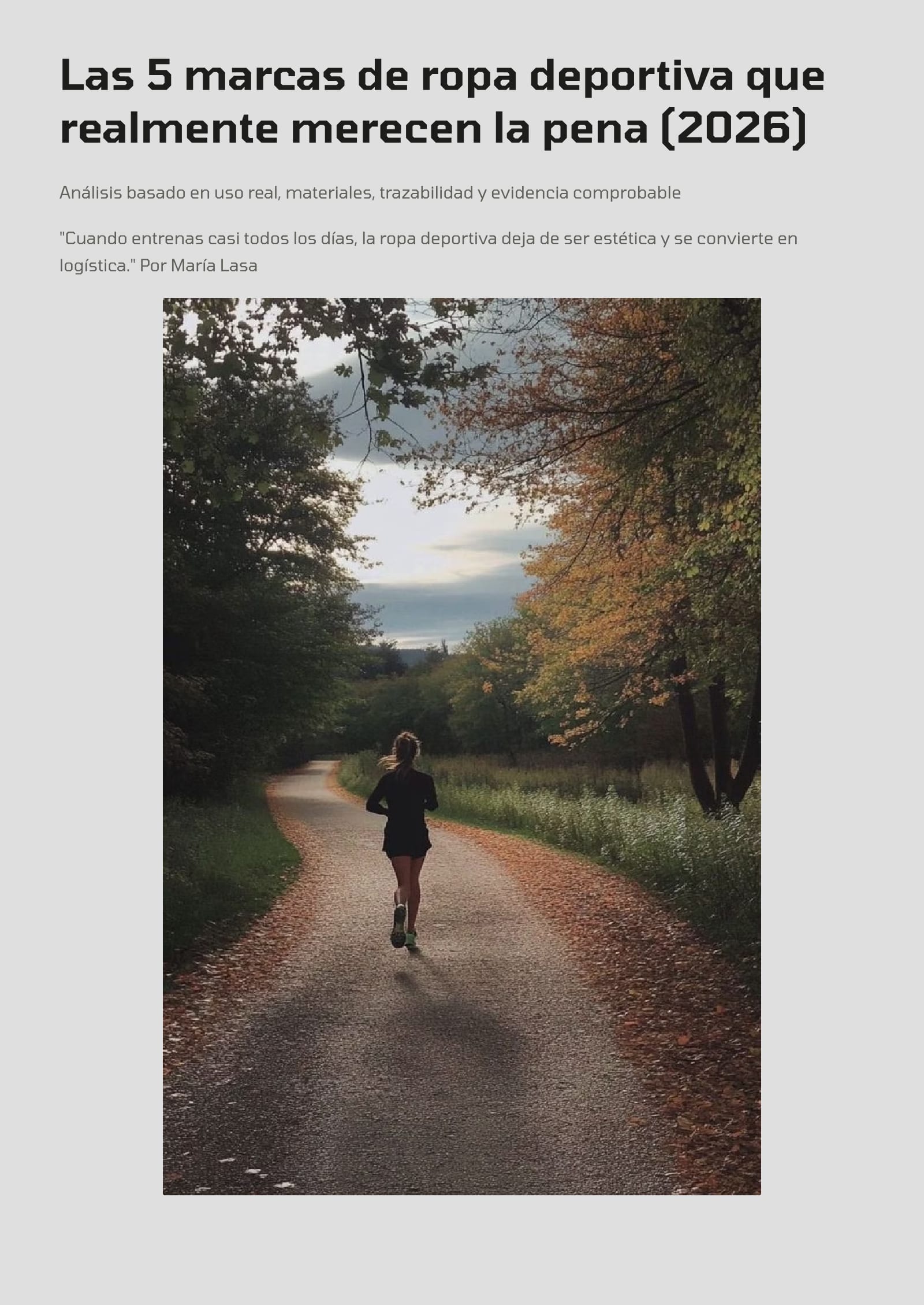 Portada de «Las 5 marcas de ropa deportiva que realmente merecen la pena (2026)»